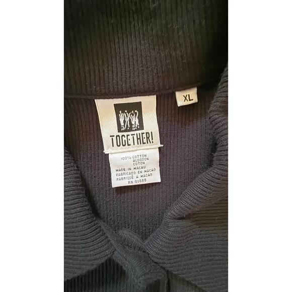 Vintage Together! Women’s Black Embroidered Floral Button Up Cardigan Sweater XL - Picture 5 of 8